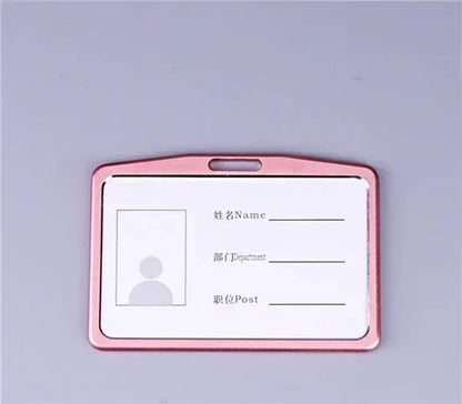 Credit Card Cover Women Aluminum Alloy Work Name Card Holders Case Business Work Card ID Badge Lanyard Holder Metal Bags