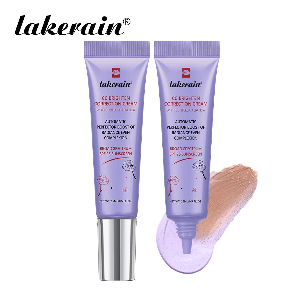 Correcting CC Cream Foundation Moisturizing Waterproof Even Skin Tone Base Makeup Lasting Conceal Pores CC Cream Primer Cosmetic