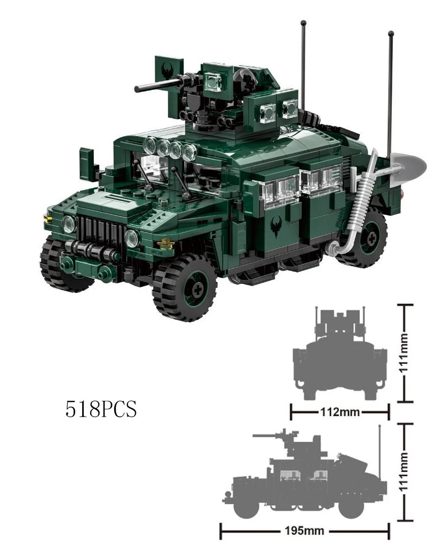 Military Vehicles Tank Sets SWAT Army City Police T34 Model Building Blocks DIY Brick Kids Toys Classic World War II WW2
