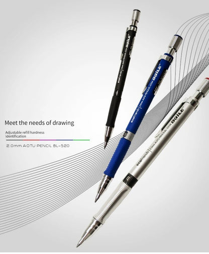 2.0mm Mechanical Pencil Black / Color Lead Refill 2B Sketching Pencil Art Sketch Painting Writing For School & Office Stationery