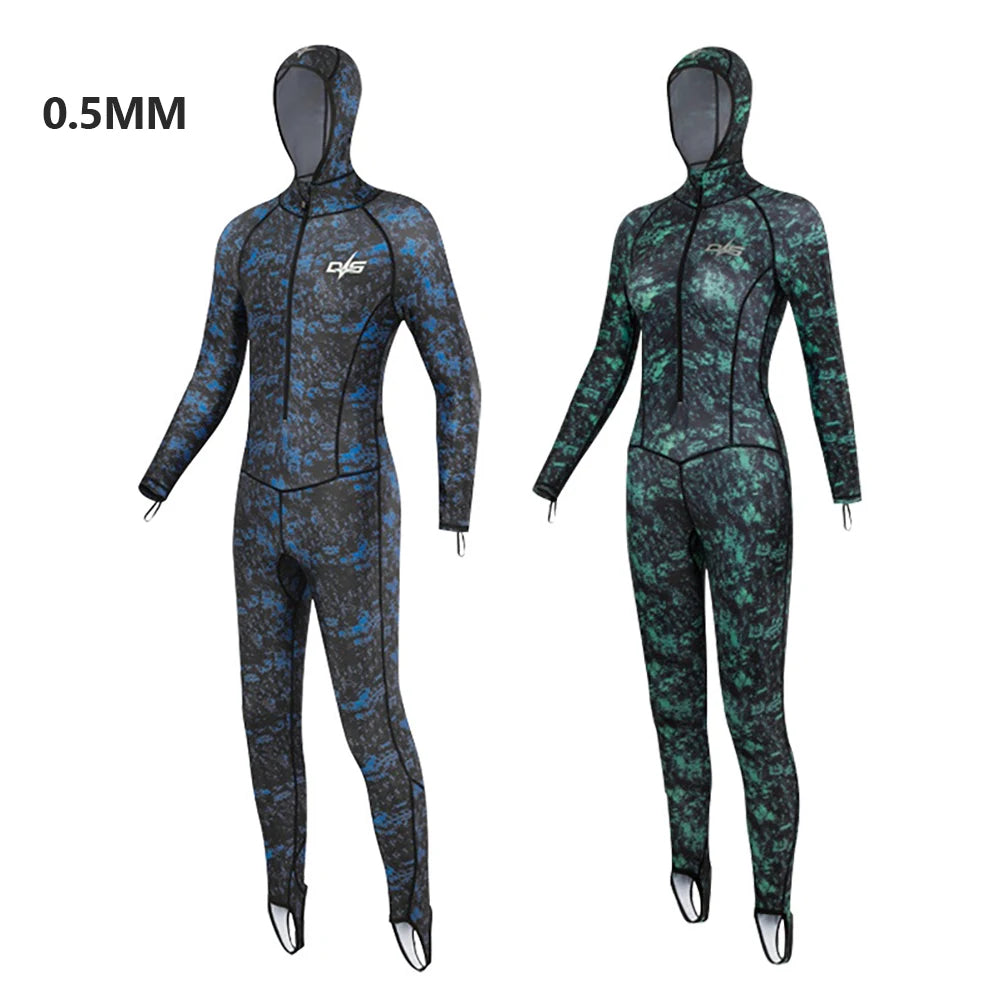 0.5MM Lycra Swimsuit Women Men Summer Suits Fishing Diving Surfing Snorkeling Kayaking Camouflage Adult Full Body