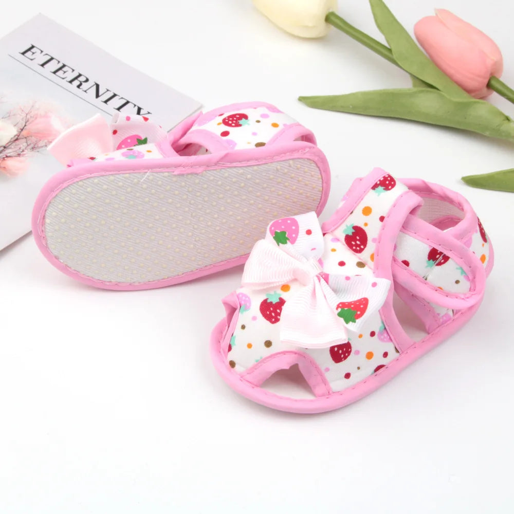New Children Summer Clogs 0-18M Flower Newborn Infant Baby Girl Princess Bowknot Sandals Toddler Soft Crib Walkers Casual Shoes