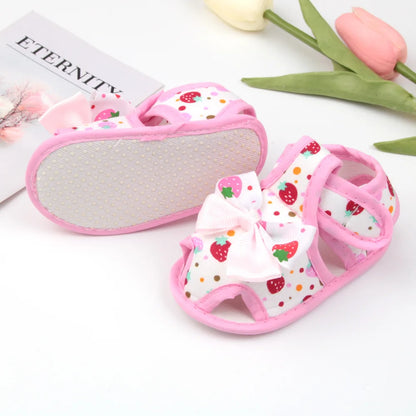 New Children Summer Clogs 0-18M Flower Newborn Infant Baby Girl Princess Bowknot Sandals Toddler Soft Crib Walkers Casual Shoes