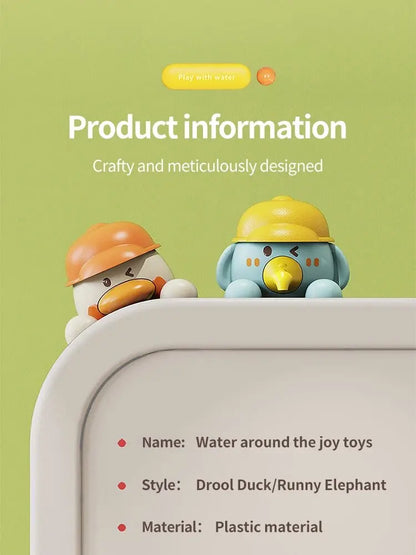 Bath Bathtub Toys for Toddlers 1 2 3 Years Old Duck Rotatable Waterwheel Bathroom Strong Suckers Water Scoop Fun Bath Toys Gifts