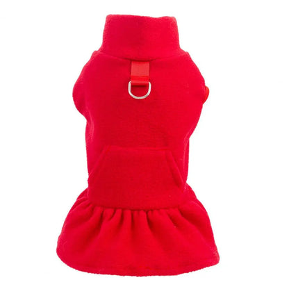 Dog Dress for Small Dogs，Autumn Winter，D-shaped Ring，Fleece Two-legged，Small Medium Dog Puppy Outfit Clothes，Pet Supplies