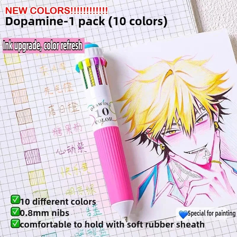 Languo 120 Color Ballpoint Pen 0.8mm Cartoon Soft Grip Press Multicolor Writing Pen for Drawing Overlay School Office Supplies
