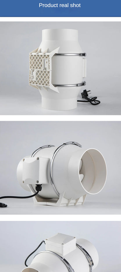 3/4/5/6Inch Industrial Exhaust Fan 220V Grow Silent Pipe Duct Bathroom Extractor Ventilation Kitchen Toilet Wall Air Ventilator