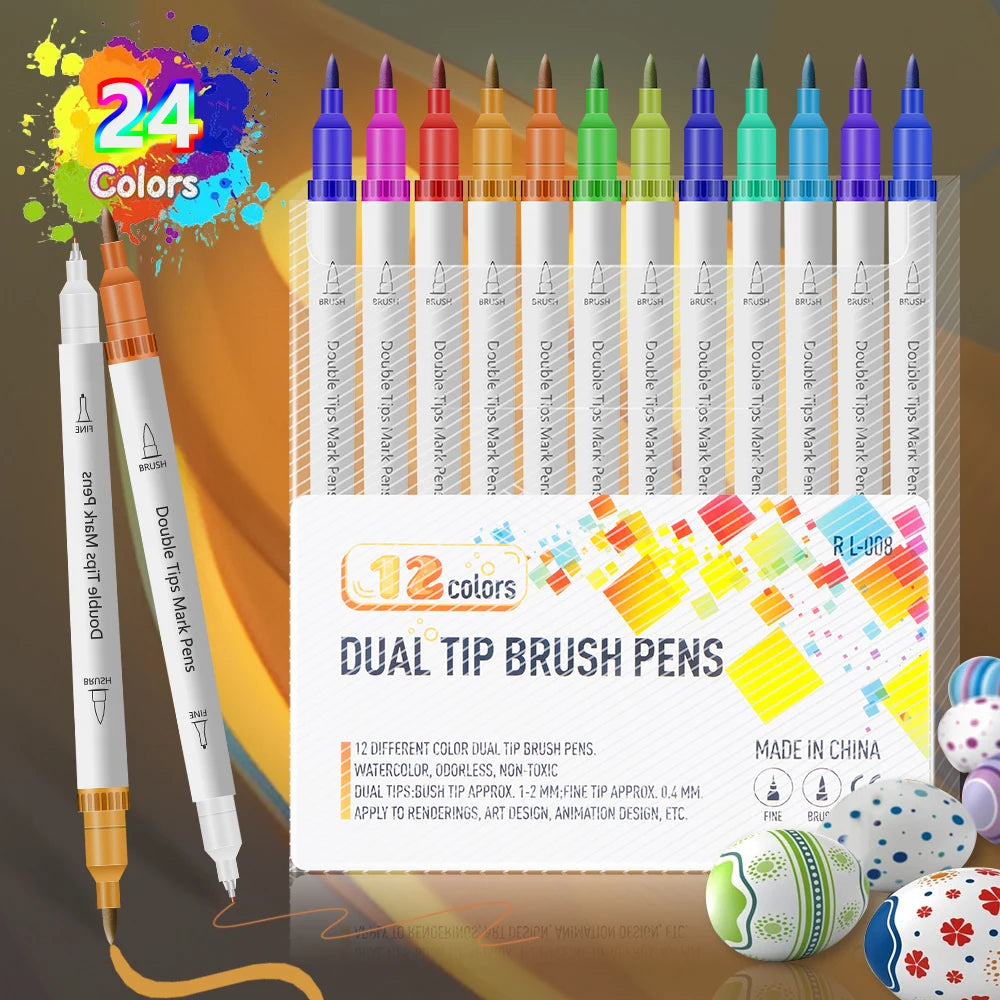 12-72 Colors Art Markers – Waterproof & Quick-Drying | For DIY Painting on Stone, Wood, Paper | Art Stationery & School Supplies
