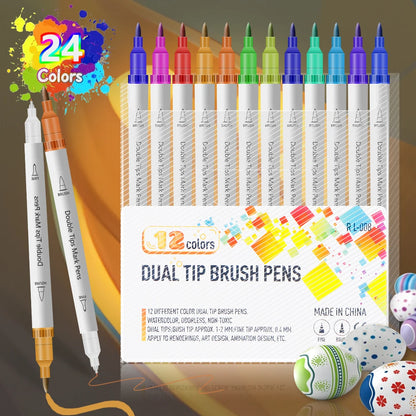 12-72 Colors Art Markers – Waterproof & Quick-Drying | For DIY Painting on Stone, Wood, Paper | Art Stationery & School Supplies