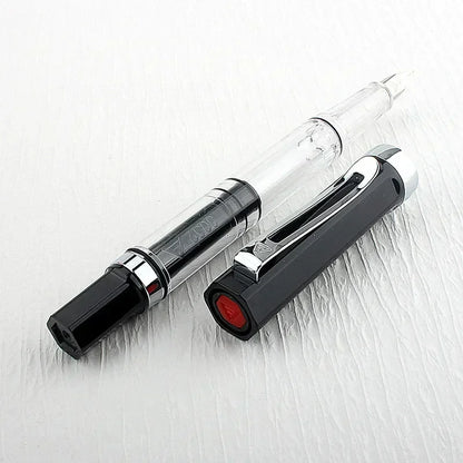 High Quality 3059 Piston Fountain Pen Resin Transparent Ink Pen EF/F Nib 0.38/0.5mm Fountain Pen Business Gif