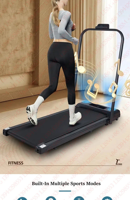 Household Flat Treadmill Indoor Mini Folding Silent Electric Shock-absorbed Flat Treadmill Simple Walking Pad Fitness Equipment