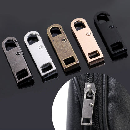 5/1Pcs Universal Metal Zipper Pull Tap Replacement Instant Repair Zipper Head Puller for Clothing Bags DIY Sewing Zipper Sliders