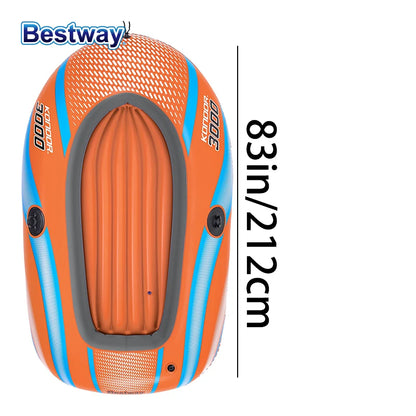 Bestway 61136/61140/61142/61146 1-3 Person Heavy Duty Inflatable Kayak - Long Lasting PVC Rafting Adventure Boat for Thrilling