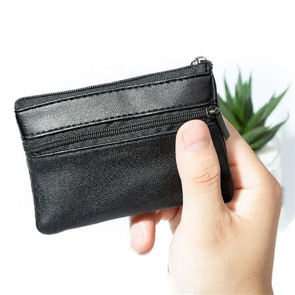 Black Men Coin Purse Men Small Bag Wallet Change Purses Zipper Money Bags Children Mini Wallets Leather Key Holder Cases