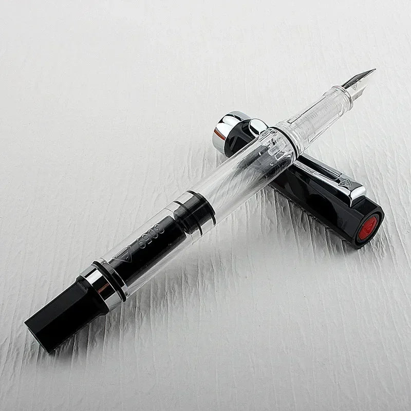 High Quality 3059 Piston Fountain Pen Resin Transparent Ink Pen EF/F Nib 0.38/0.5mm Fountain Pen Business Gif
