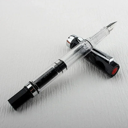 High Quality 3059 Piston Fountain Pen Resin Transparent Ink Pen EF/F Nib 0.38/0.5mm Fountain Pen Business Gif