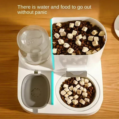 Ee2 In 1 Gravity Pet Feeder Water Dispenser Strike,Automatic Cat Dog Food Water Bowl Basin Dogs Pet Supplies