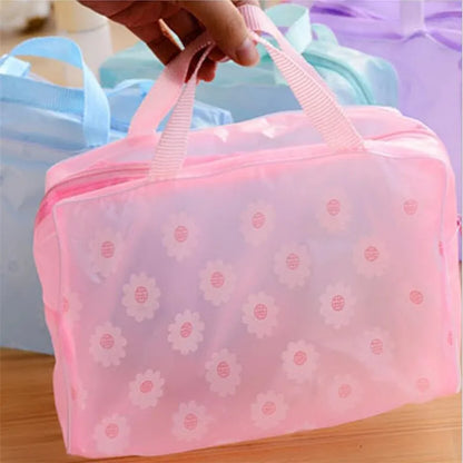 1 Pc PVC Transparent Cosmetic Bag Clear Makeup Bag for Women Girl Waterproof Zipper Beauty Case Travel Toiletry Bags Handbag