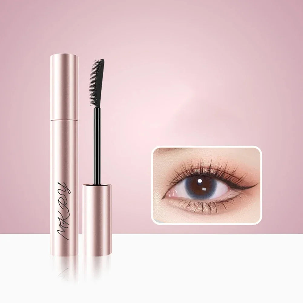 Silk Fiber Matte Mascara Makeup Ultra-Fine Brush Lengthens Eyelashes Waterproof Fast Dry Brown Black Curling Mascara Comestic