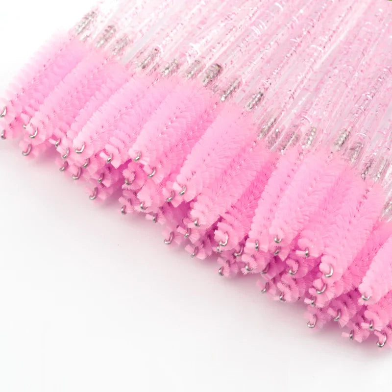 HOT 5/25/50pcs Mascara Wands Applicator Cosmetics Eyelash Brush Comb Crystal Eyelash Brushes Makeup Beauty Wholesale Eye Brush
