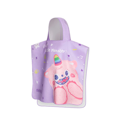 COPOZZ Children Changing Poncho Teen Soft Beach Cloak Hooded Cloak Bath Towel Quick Dry Microfiber Swimming Bathrobe