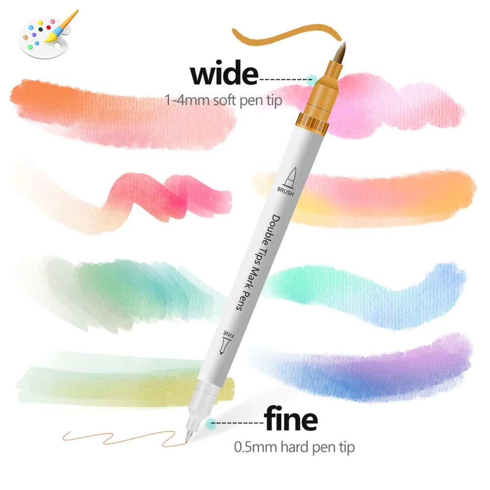 12-72 Colors Art Markers – Waterproof & Quick-Drying | For DIY Painting on Stone, Wood, Paper | Art Stationery & School Supplies