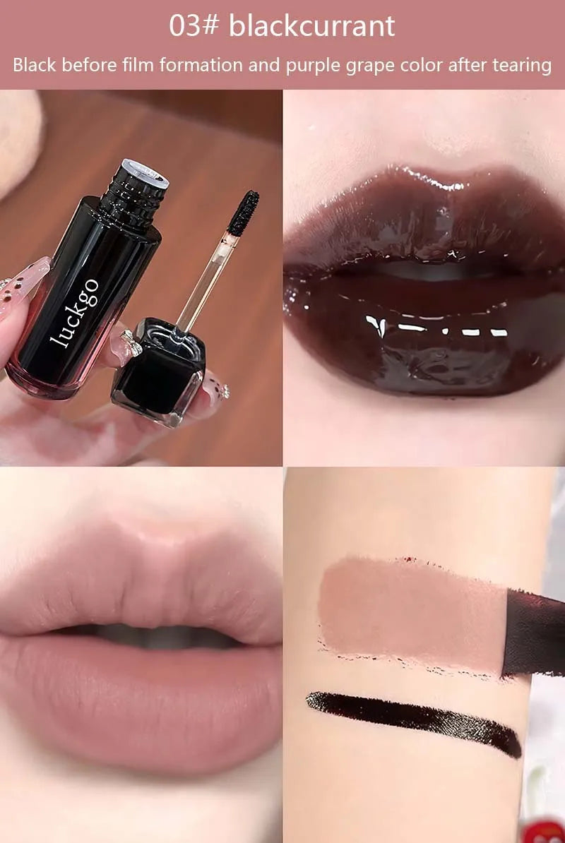 Chocolate Brown Peel Off Lip Stain Waterproof Makeup Matte Khaki Orange Liquid Lipstick Nude Black Tattoo Lips Tint Cosmetic