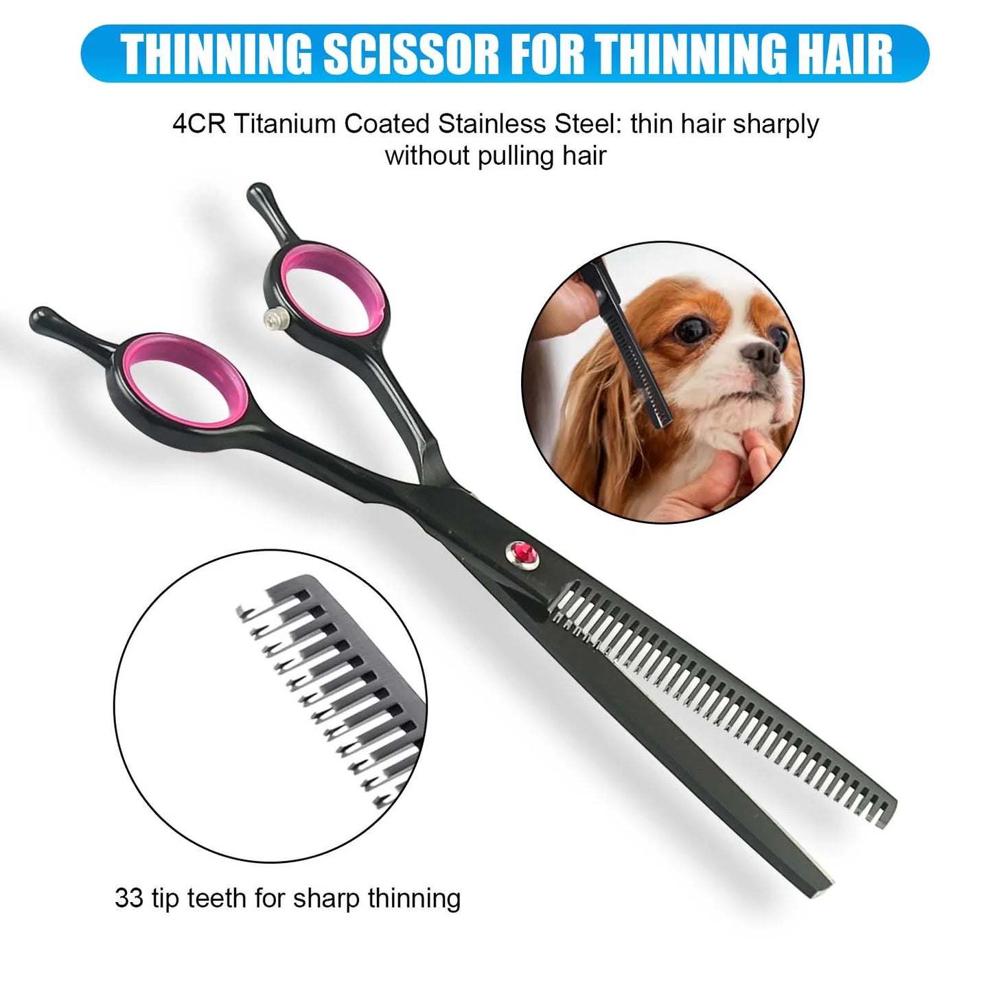 Pet Grooming Scissors Dog Hair Tool Set Professional Trimming Scissors Bent Scissors Teddy Haircutting Scissors Pet Supplies