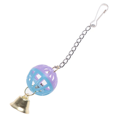 Cute Parrot Toys Pet Bird Parakeet Climb Bite Chew With Hanging Swing Bell Ball Bird Toy Pet Supplies For Parakeet Cockati