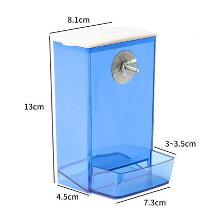 Bird Feeders Automatic Parrot Feeder Drinker with Dustproof Lid Mount Budgie Cockatiel Conure Food Dispenser Pet Supplies