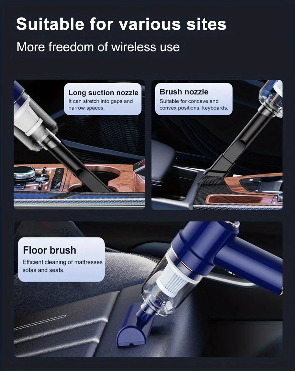 Car Wireless Vacuum Cleaner Strong Suction Portable Handheld Electric Vacuum Cleaner Wireless Home Cleaning Vacuum Cleaner