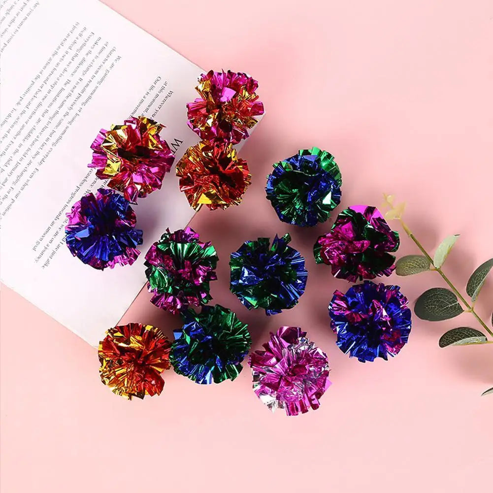 1/5/10pcs 5.5cm Ringing Paper Ball Pet Cat Toys Interactive Pet Products Cat And Dog Interactive Ball Toy Household Pet Supplies