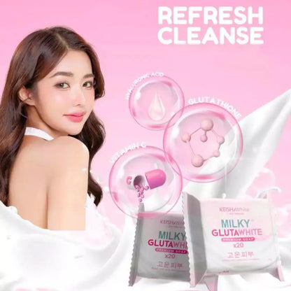 1/3PCS Korean MILKY GLUTAWHITE Premium Soap 70g Deep Cleansing Nourishing Rich Foam Soap Efficient Body Face Cleansing Care