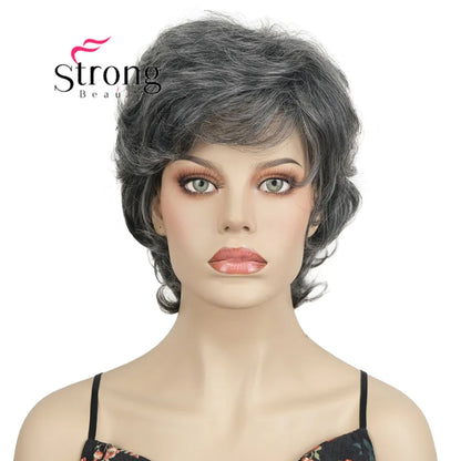 Ombre Blonde Short Curly Wavy Wig with Hair Bangs 100% Imported Premium Synthetic Fashion Blonde Hair Wigs for Women