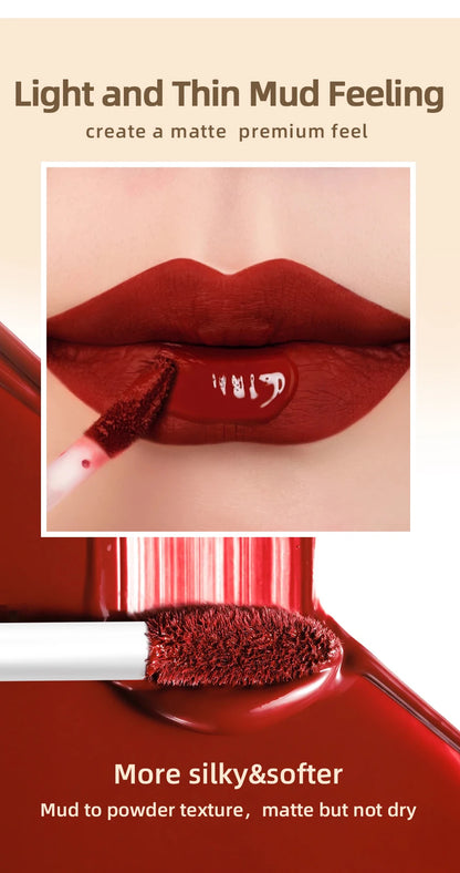 QIBEST Matte Liquid Lipstick Waterproof Long Lasting Lip Gloss Velvet Mate Nude Red Tint Tube Lipsticks Lipgloss Makeup Cosmetic