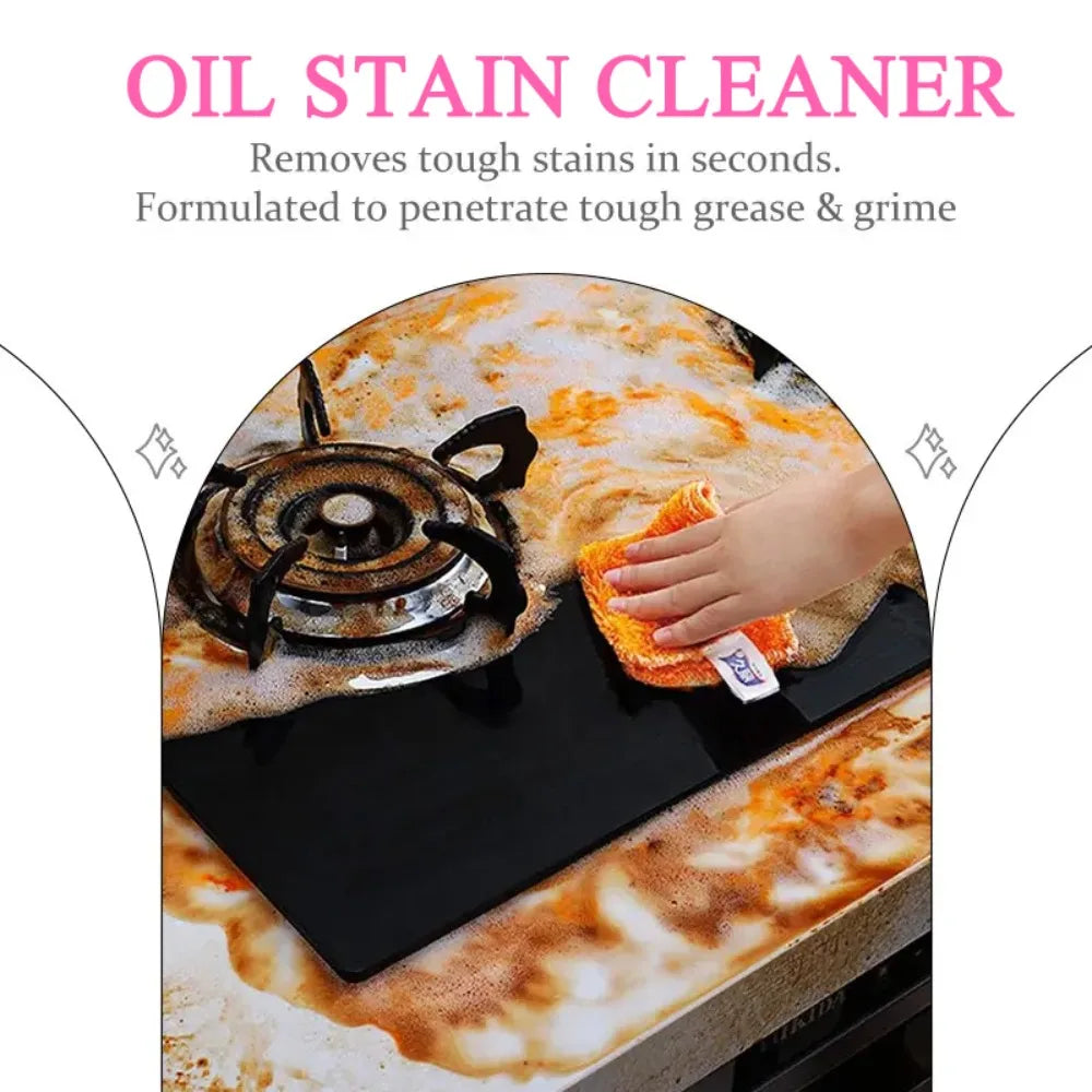 Heavy Duty Kitchen Grease Remover Oil Stain Cleaner Heavy Oil Remover Easily Cleans Stoves Oven Range Hoods Grease Removal Spray