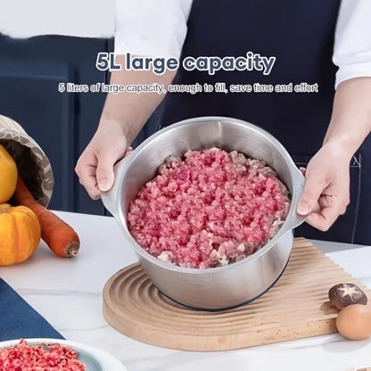 304 Stainless Steel Multifunctional Electric Food Processor 2L 3L 5L Meat Grinder Mincer Vegetable Chopper Slicer 220V EU Plug