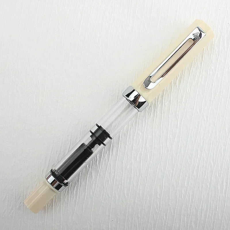 High Quality 3059 Piston Fountain Pen Resin Transparent Ink Pen EF/F Nib 0.38/0.5mm Fountain Pen Business Gif