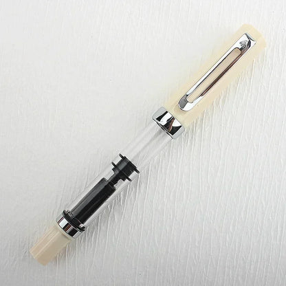 High Quality 3059 Piston Fountain Pen Resin Transparent Ink Pen EF/F Nib 0.38/0.5mm Fountain Pen Business Gif