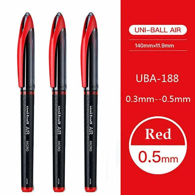 Uni Ball Air Micro Gel Rollerball Pen UBA-188 0.5/0.7MM Japanese Stationery Black Technology Straight Liquid Free Control Ink