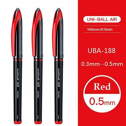 Uni Ball Air Micro Gel Rollerball Pen UBA-188 0.5/0.7MM Japanese Stationery Black Technology Straight Liquid Free Control Ink