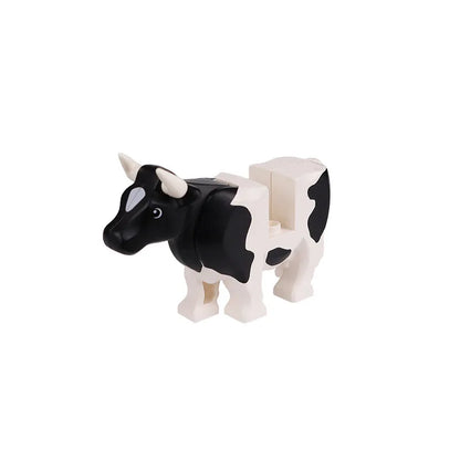 City Animal Zoo Farm Series Building Blocks Street View Panda Brown Bear Cat Pig Long Wool Sheep Cow Cattle Pet Bricks Toys Kids