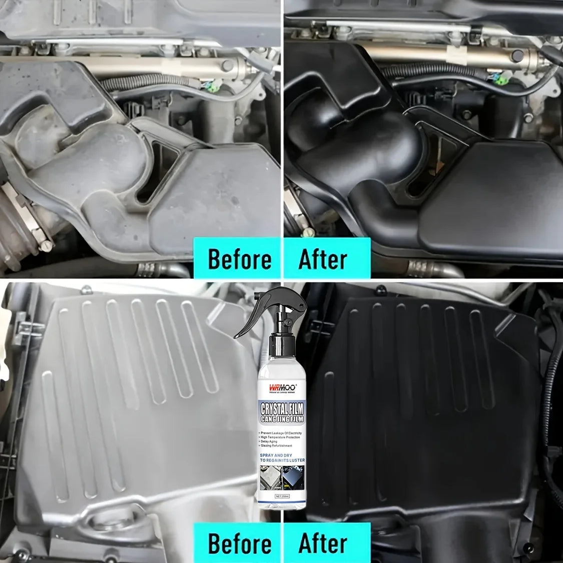 Motorcycle Engine Waterless Foam Cleaner, Heavy Duty Grease Remover, No Wipe Head, Car Engine Compartment Degreaser Tools