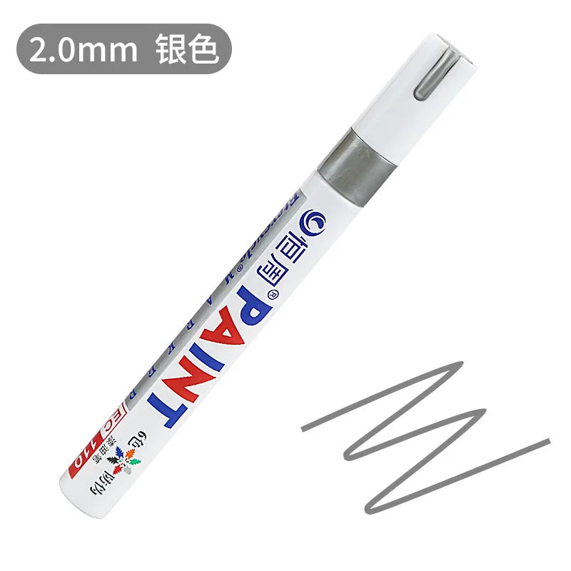 12Colors Waterproof Colorful Paint Marker Pens Permanent Paint Marker White Tire Tread Rubber Fabric Paint Metal