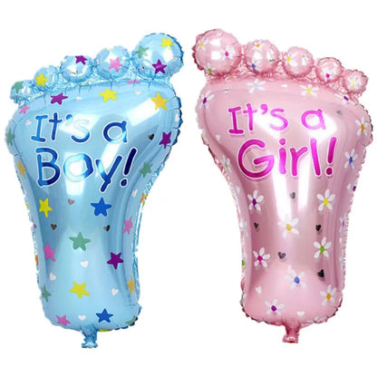 1PCS 44x76CM Baby Boy Girl Foot Foil Helium Balloon Baby Shower First 1st Birthday Party Decorations Kids Toys Gender Reveal