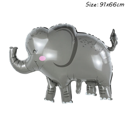 1Pc Cartoon Animals Lion Monkey Elephant Leopard Foil Balloon Jungle Safari Birthday Party Air Globos Decorations Kids Gift Toys