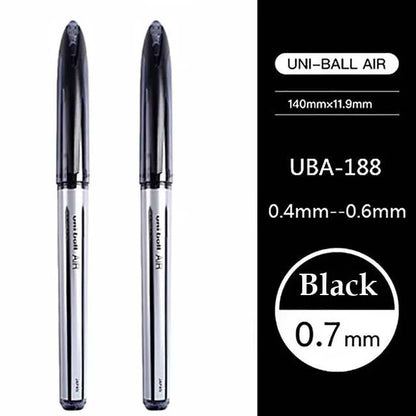 Uni Ball Air Micro Gel Rollerball Pen UBA-188 0.5/0.7MM Japanese Stationery Black Technology Straight Liquid Free Control Ink