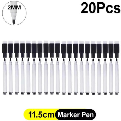 Whiteboard Marker Pen Black Dry Erase Caps 2 in 1 Markers Whiteboard Writing Drawing Pens for School Office Supplies Stationery