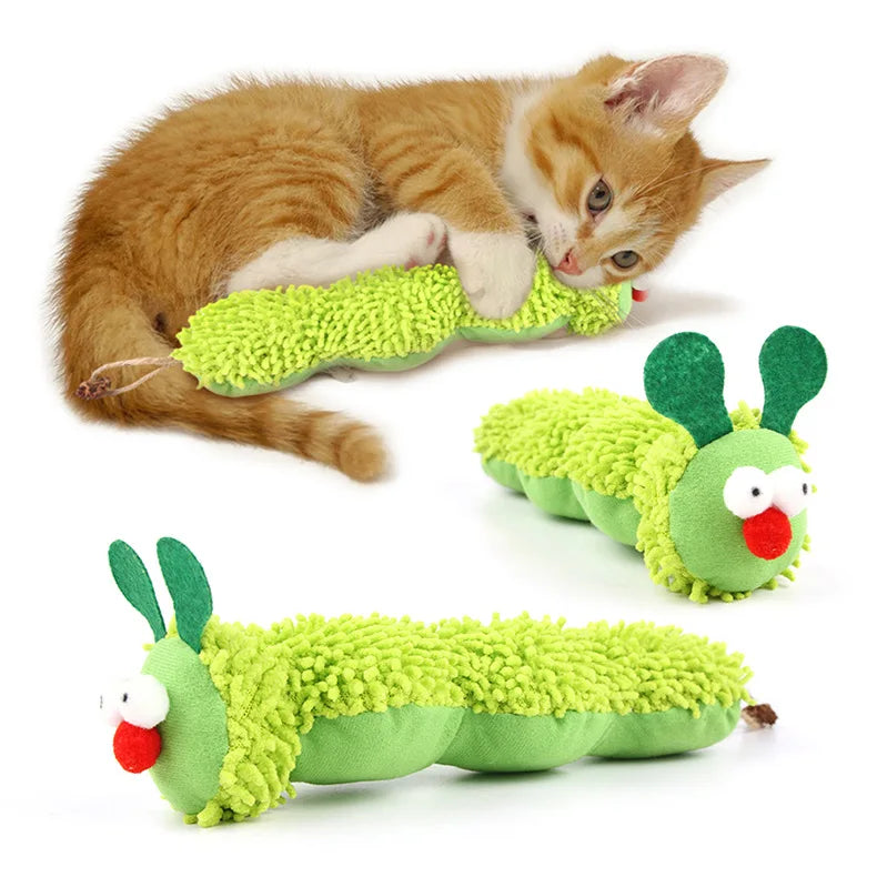 고양이 장난감 Pet Supplies Caterpillar Shaped Plush Cat Toy Contains Catnip Self Pleasure Boredom Relief Cat Toys Interactive