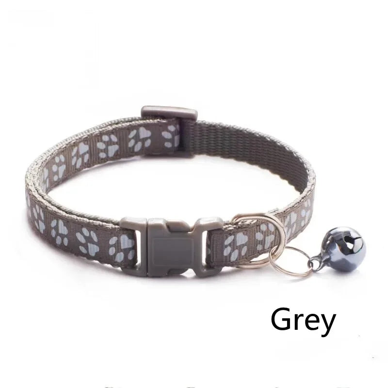 1/3/6/12/18Pcs Hot Pet Cat Bell Collar Dog Print Cat Collar Multi-Color Optional Necklace Ring Cat Rope Collar Pet Supplies